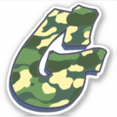 Brief G - Camo Green Sticker (Voorkant)