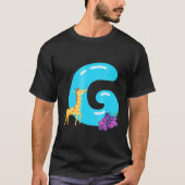 Brief G Giraffe graafbrieven met Afbeeldingen T-sh T-shirt (Voorkant)