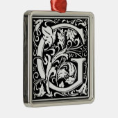 Brief G Medieval Monogram  Initiaal Metalen Ornament (Rechts)