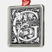 Brief G Medieval Monogram  Initiaal Metalen Ornament (Links)