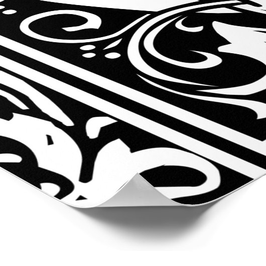 Brief G Medieval Monogram  Initiaal Poster (Hoek)