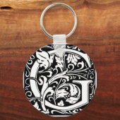 Brief G Medieval Monogram  Initiaal Sleutelhanger (Voorkant)
