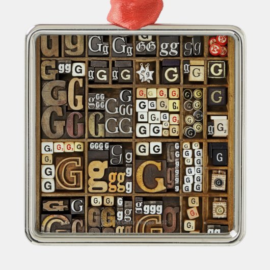 Brief G Metalen Ornament (Voorkant)