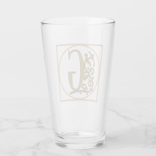 BRIEF G MONOGRAM Beauful Wedding New Home Gift Glas (Achterkant)