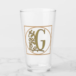 BRIEF G MONOGRAM Beauful Wedding New Home Gift Glas