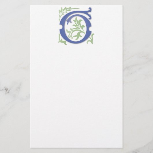 Brief G Monogram Fleur de lis Briefpapier (Voorkant)