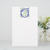 Brief G Monogram Fleur de lis Briefpapier (Staand voorkant)