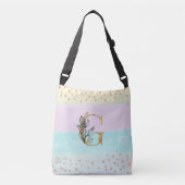 *~ BRIEF G Monogram Gold Glitter Pastel Colors Crossbody Tas (Voorkant)