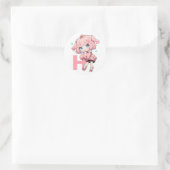 Brief H Anime Girl Ronde Sticker (Tas)