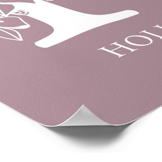 Brief H Floral Monogram Naam Nursery Modern Poster (Hoek)