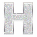 Brief H Fotobeeldje Ornament<br><div class="desc">Letter H Silver Faux glitter-versiering</div>