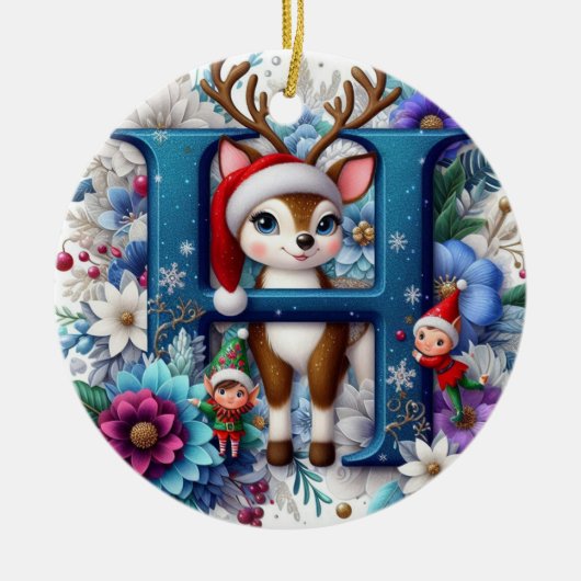 Brief h keramisch ornament (Voorkant)