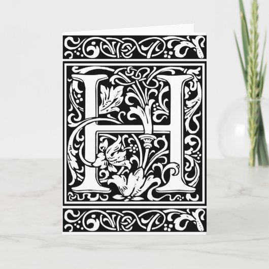 Brief H Medieval Monogram  Initiaal Notitiekaartje (Voorkant)