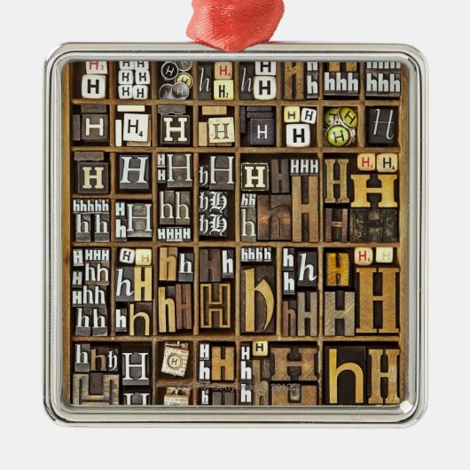 Brief H Metalen Ornament (Voorkant)