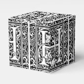 Brief H Middeleeuws Monogram Art Nouveau Bedankdoosjes (Voorkant Zijde)