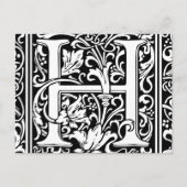 Brief H Middeleeuws Monogram Art Nouveau Briefkaart (Voorkant)
