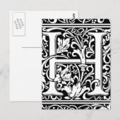 Brief H Middeleeuws Monogram Art Nouveau Briefkaart (Voorkant / Achterkant)