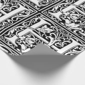 Brief H Middeleeuws Monogram Art Nouveau Cadeaupapier (Hoek)