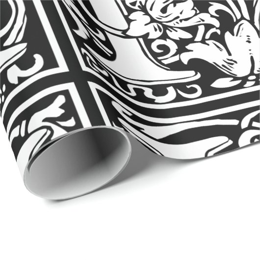 Brief H Middeleeuws Monogram Art Nouveau Cadeaupapier (Rol Hoek)