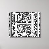 Brief H Middeleeuws Monogram Art Nouveau Canvas Afdruk (Voorkant)