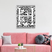 Brief H Middeleeuws Monogram Art Nouveau Canvas Afdruk (Insitu (Woonkamer))