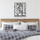 Brief H Middeleeuws Monogram Art Nouveau Canvas Afdruk (Insitu (Slaapkamer))