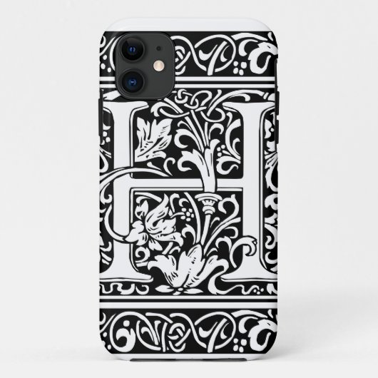 Brief H Middeleeuws Monogram Art Nouveau Case-Mate iPhone Case (Achterkant)
