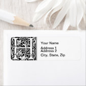 Brief H Middeleeuws Monogram Art Nouveau Etiket (Insitu)