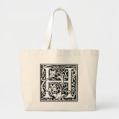 Brief H Middeleeuws Monogram Art Nouveau Grote Tote Bag (Voorkant)