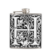 Brief H Middeleeuws Monogram Art Nouveau Heupfles (Voorkant)