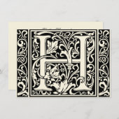 Brief H Middeleeuws Monogram Art Nouveau Kaart (Voorkant / Achterkant)