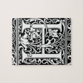 Brief H Middeleeuws Monogram Art Nouveau Legpuzzel (Horizontaal)