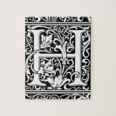 Brief H Middeleeuws Monogram Art Nouveau Legpuzzel (Verticaal)