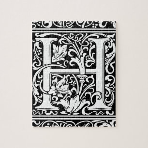 Brief H Middeleeuws Monogram Art Nouveau Legpuzzel