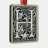 Brief H Middeleeuws Monogram Art Nouveau Metalen Ornament (Rechts)
