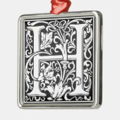 Brief H Middeleeuws Monogram Art Nouveau Metalen Ornament (Links)