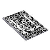 Brief H Middeleeuws Monogram Art Nouveau Notitieboek (Rechterzijde)