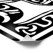 Brief H Middeleeuws Monogram Art Nouveau Poster (Hoek)