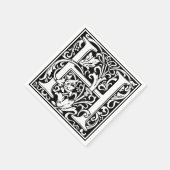 Brief H Middeleeuws Monogram Art Nouveau Servetten (Hoek)