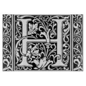 Brief H Middeleeuws Monogram Art Nouveau Snijplank (Voorkant)