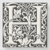 Brief H Middeleeuws Monogram Art Nouveau Stenen Onderzetter (Voorkant)