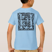 Brief H Middeleeuws Monogram Art Nouveau T-shirt (Achterkant)