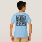 Brief H Middeleeuws Monogram Art Nouveau T-shirt (Achterkant volledig)