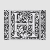 Brief H Middeleeuws Monogram Art Nouveau Tissuepapier (Voorkant)