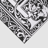 Brief H Middeleeuws Monogram Art Nouveau Tissuepapier (Detail)