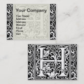 Brief H Middeleeuws Monogram Art Nouveau Visitekaartje (Voorkant / Achterkant)