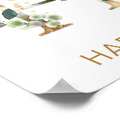 Brief H Monogram Groen goudbladerblad Nursery Poster (Hoek)