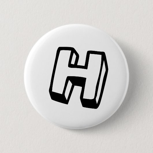 Brief H Ronde Button 5,7 Cm (Voorkant)