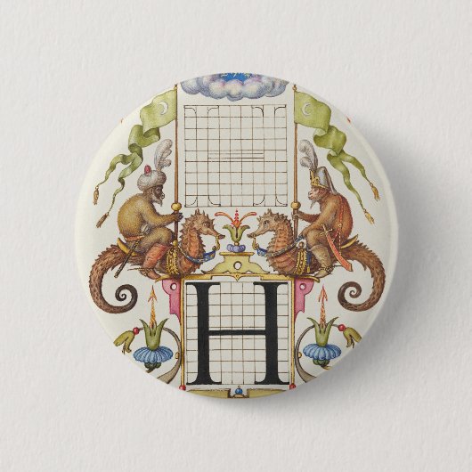 Brief H van Mira Calligraphiae Monumenta Ronde Button 5,7 Cm (Voorkant)