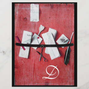 BRIEF HOLDER IN HOUT MONOGRAM rood zwart